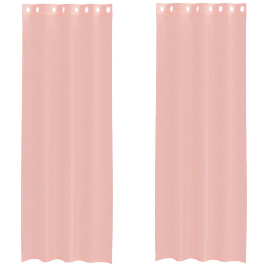 Tende in Voile con Occhielli 2 pz Rosa 140x260 cm 4102099