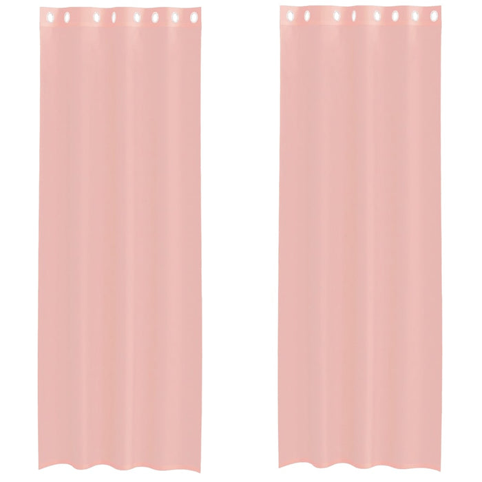 Tende in Voile con Occhielli 2 pz Rosa 140x260 cm 4102099