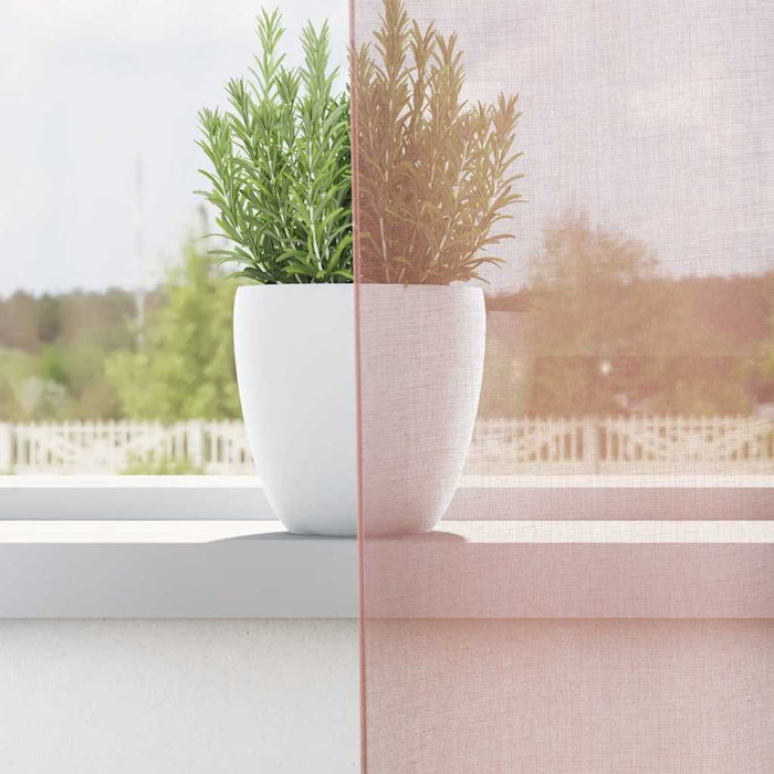 Tende in Voile con Occhielli 2 pz Rosa 140x260 cm 4102099