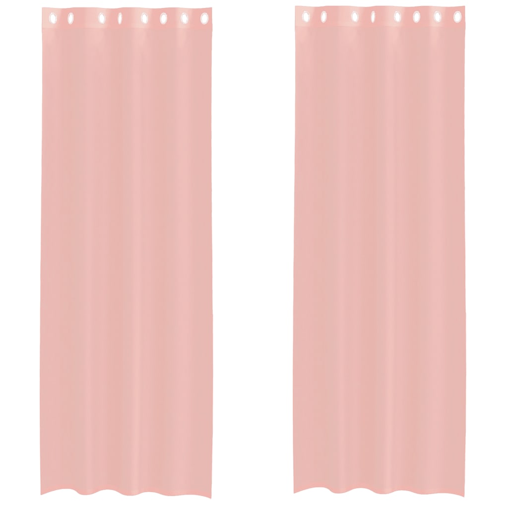 Tende in Voile con Occhielli 2 pz Rosa 140x300 cm 4102100