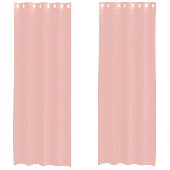 Tende in Voile con Occhielli 2 pz Rosa 140x300 cm 4102100