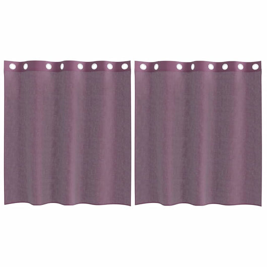 Tende in Voile con Occhielli 2 pz Viola 140x140 cm 4102101