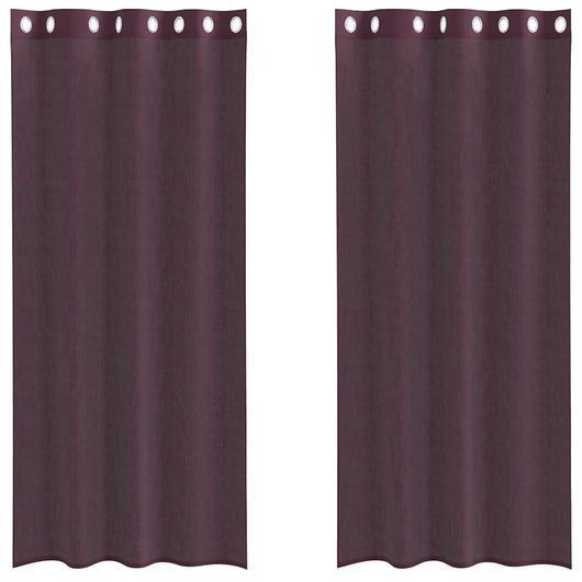 Tende in Voile con Occhielli 2 pz Viola 140x225 cm 4102103