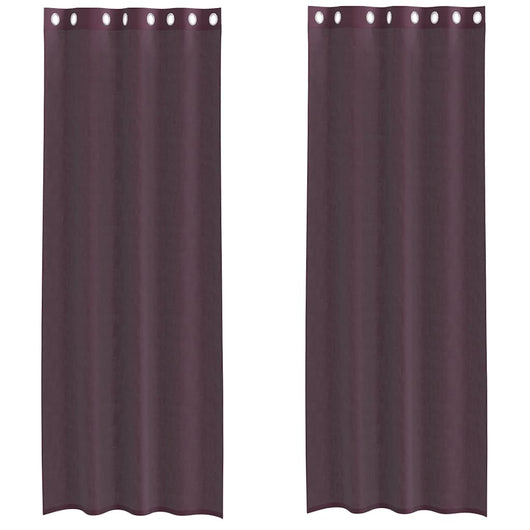 Tende in Voile con Occhielli 2 pz Viola 140x300 cm 4102106
