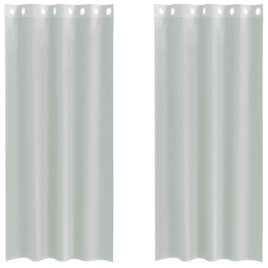Tende in Voile con Occhielli 2 pz Grigio Chiaro 140x245 cm 4102110