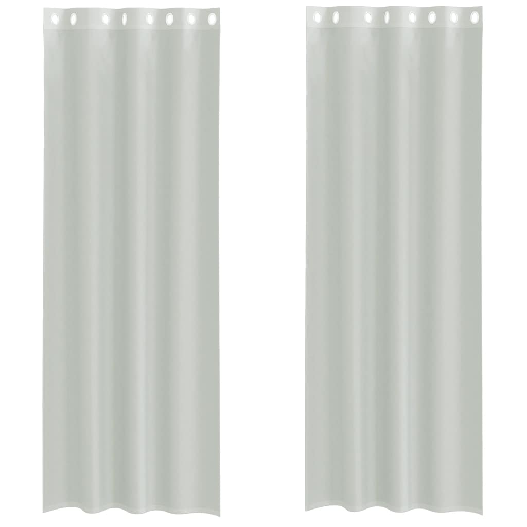 Tende in Voile con Occhielli 2 pz Grigio Chiaro 140x260 cm 4102111