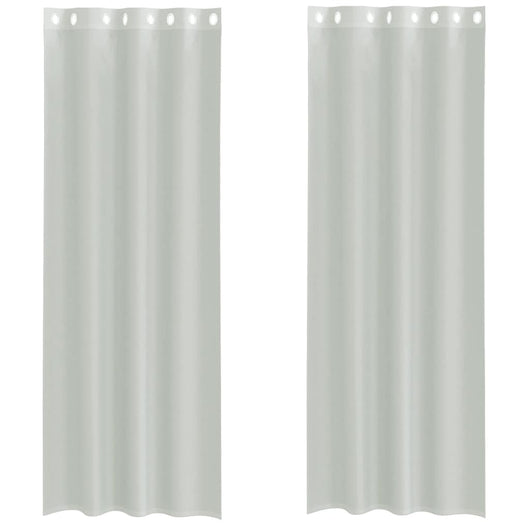 Tende in Voile con Occhielli 2 pz Grigio Chiaro 140x300 cm 4102112