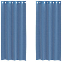 Tende in Voile con Occhielli 2 pz Blu Reale 4102115