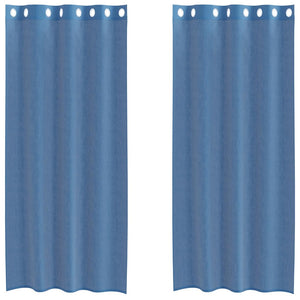 Tende in Voile con Occhielli 2 pz Blu Reale 4102115