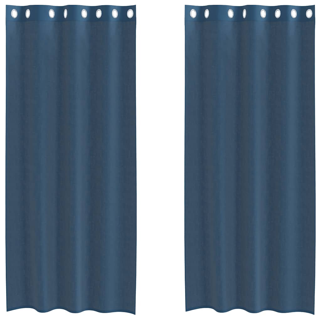 Tende in Voile con Occhielli 2 pz Blu Reale 4102116