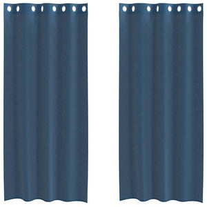 Tende in Voile con Occhielli 2 pz Blu Reale 4102116