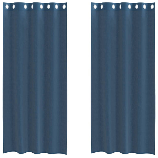 Tende in Voile con Occhielli 2 pz Blu Reale 4102116