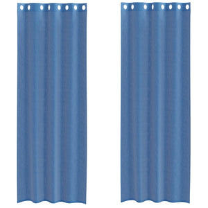 Tende in Voile con Occhielli 2 pz Blu Reale 4102117