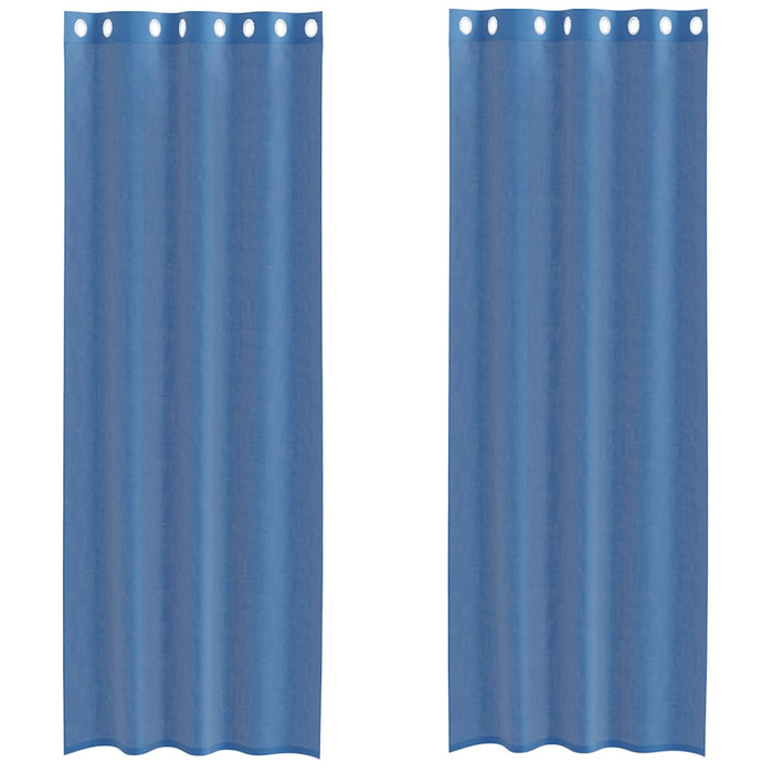 Tende in Voile con Occhielli 2 pz Blu Reale 4102117