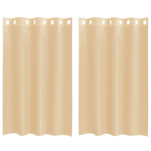 Tende in Voile con Occhielli 2 pz Sabbia 4102120