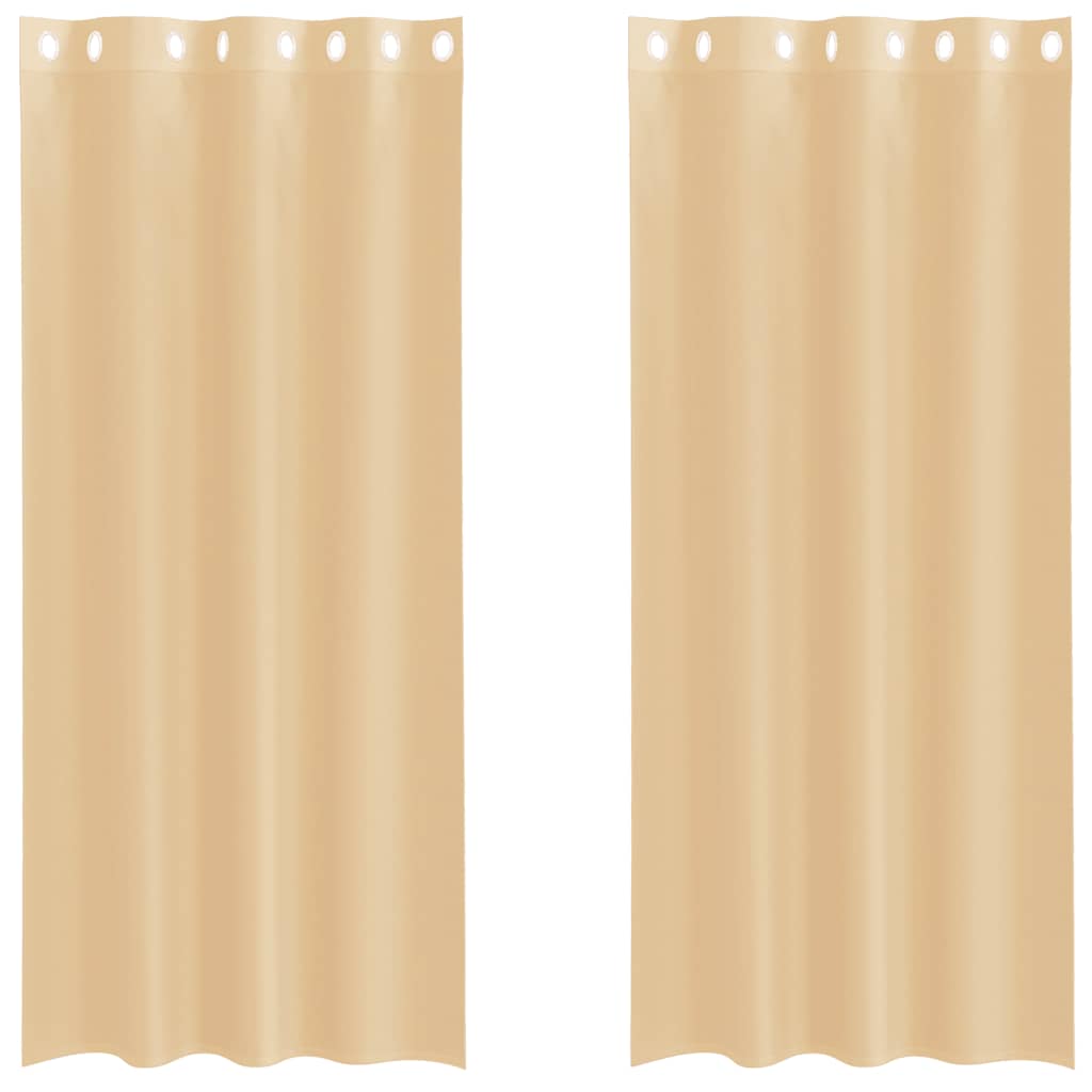Tende in Voile con Occhielli 2 pz Sabbia 4102121