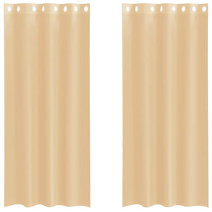 Tende in Voile con Occhielli 2 pz Sabbia 4102121