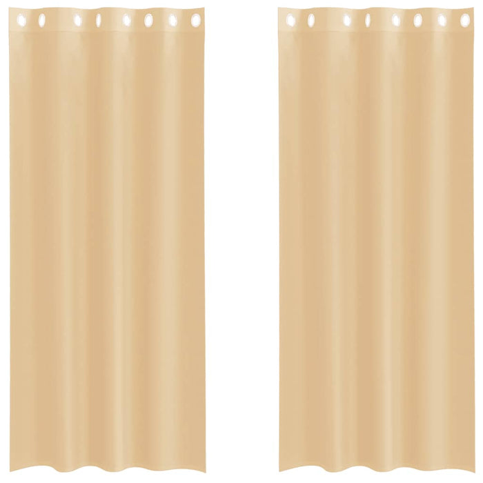 Tende in Voile con Occhielli 2 pz Sabbia 4102121