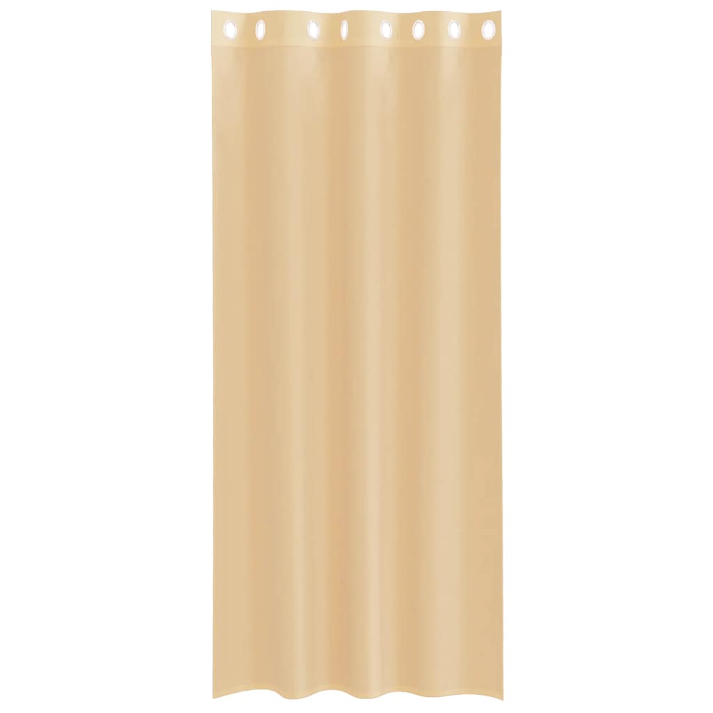 Tende in Voile con Occhielli 2 pz Sabbia 4102121