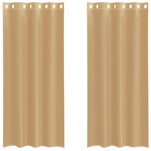 Tende in Voile con Occhielli 2 pz Sabbia 4102122