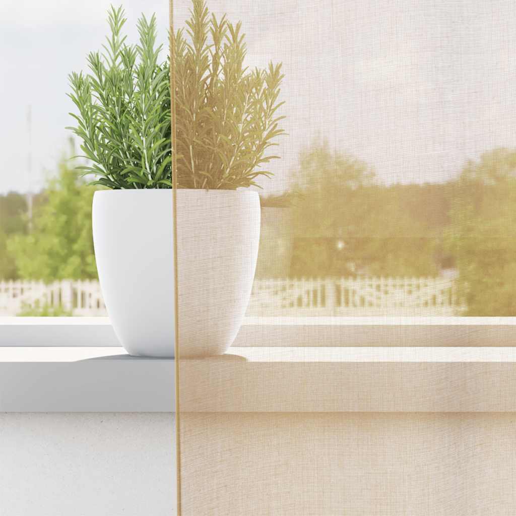 Tende in Voile con Occhielli 2 pz Sabbia 4102122