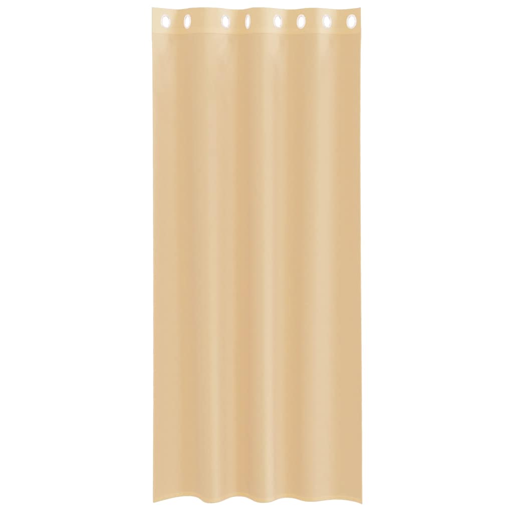 Tende in Voile con Occhielli 2 pz Sabbia 4102122