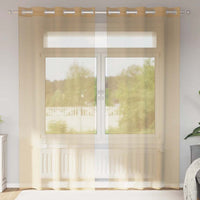 Tende in Voile con Occhielli 2 pz Sabbia 4102122