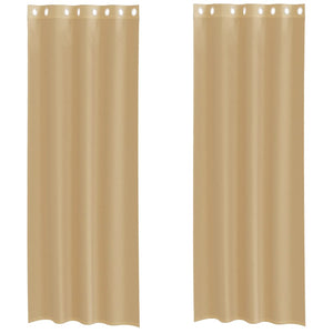 Tende in Voile con Occhielli 2 pz Sabbia 4102123