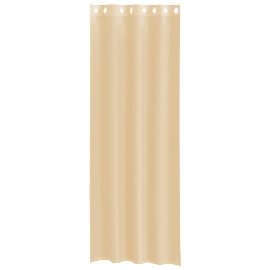 Tende in Voile con Occhielli 2 pz Sabbia