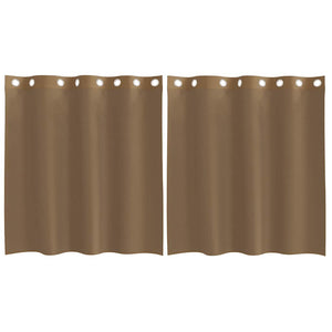 Tende in Voile con Occhielli 2 pz Marrone Chiaro 4102125