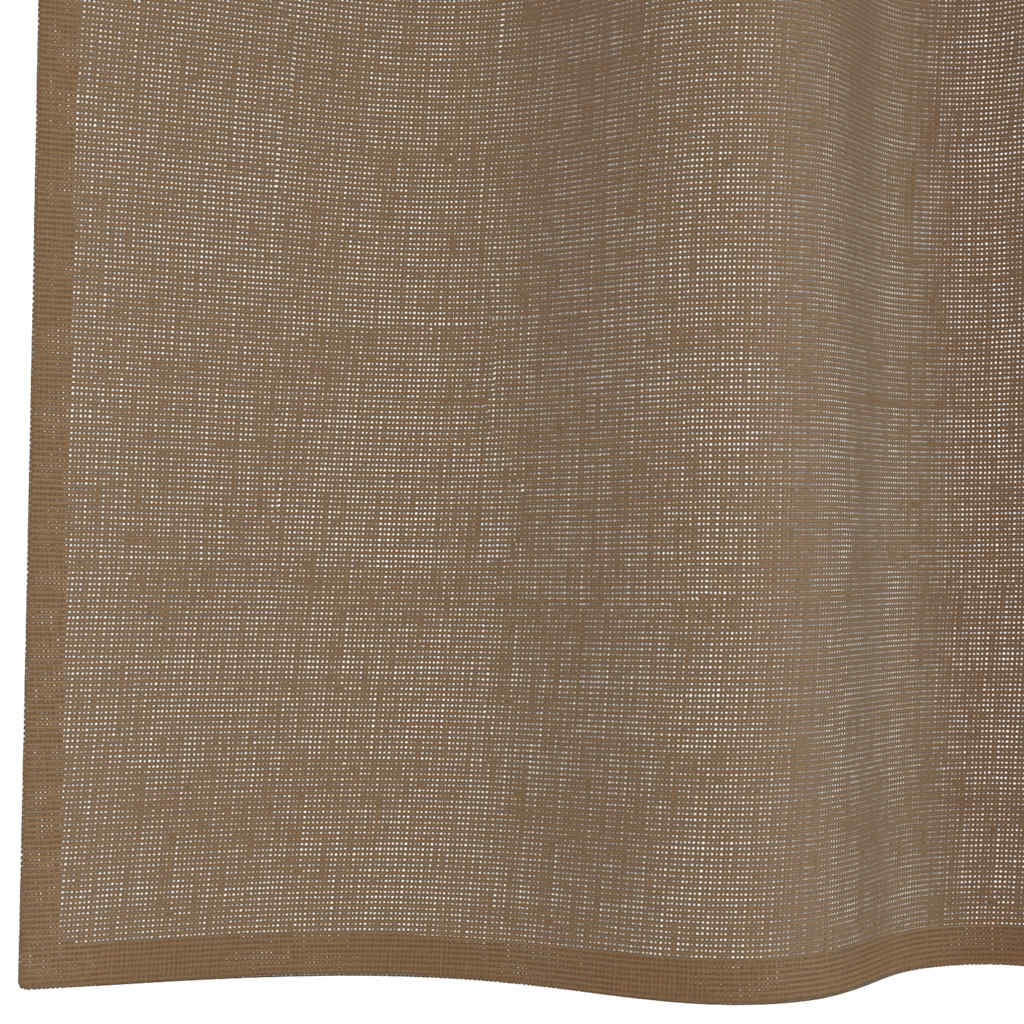 Tende in Voile con Occhielli 2 pz Marrone Chiaro 4102127