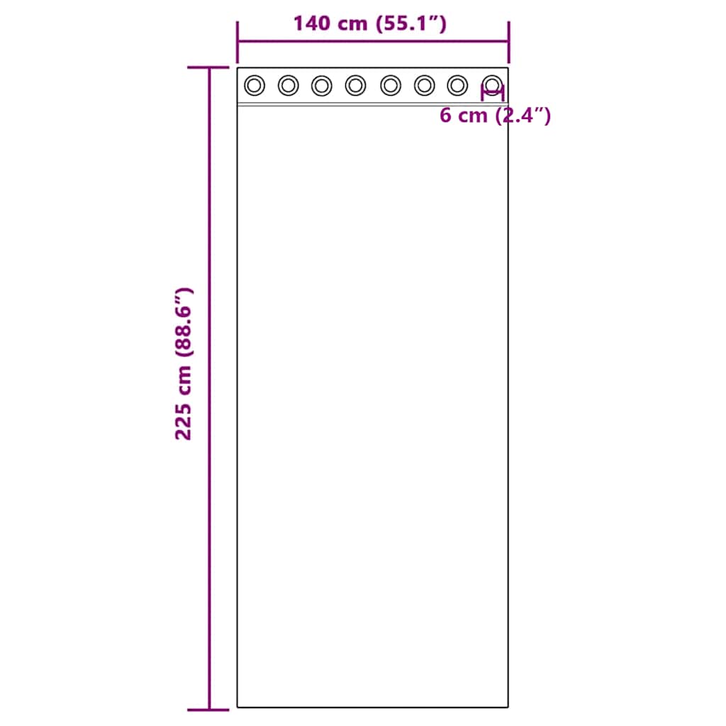 Tende in Voile con Occhielli 2 pz Marrone Chiaro