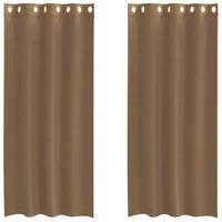 Tende in Voile con Occhielli 2 pz Marrone Chiaro 4102128
