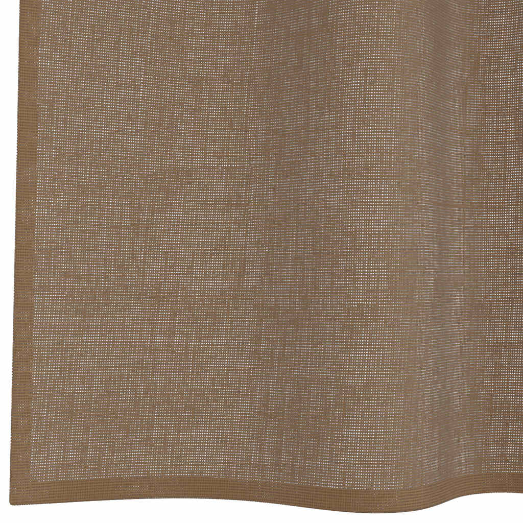 Tende in Voile con Occhielli 2 pz Marrone Chiaro 4102128