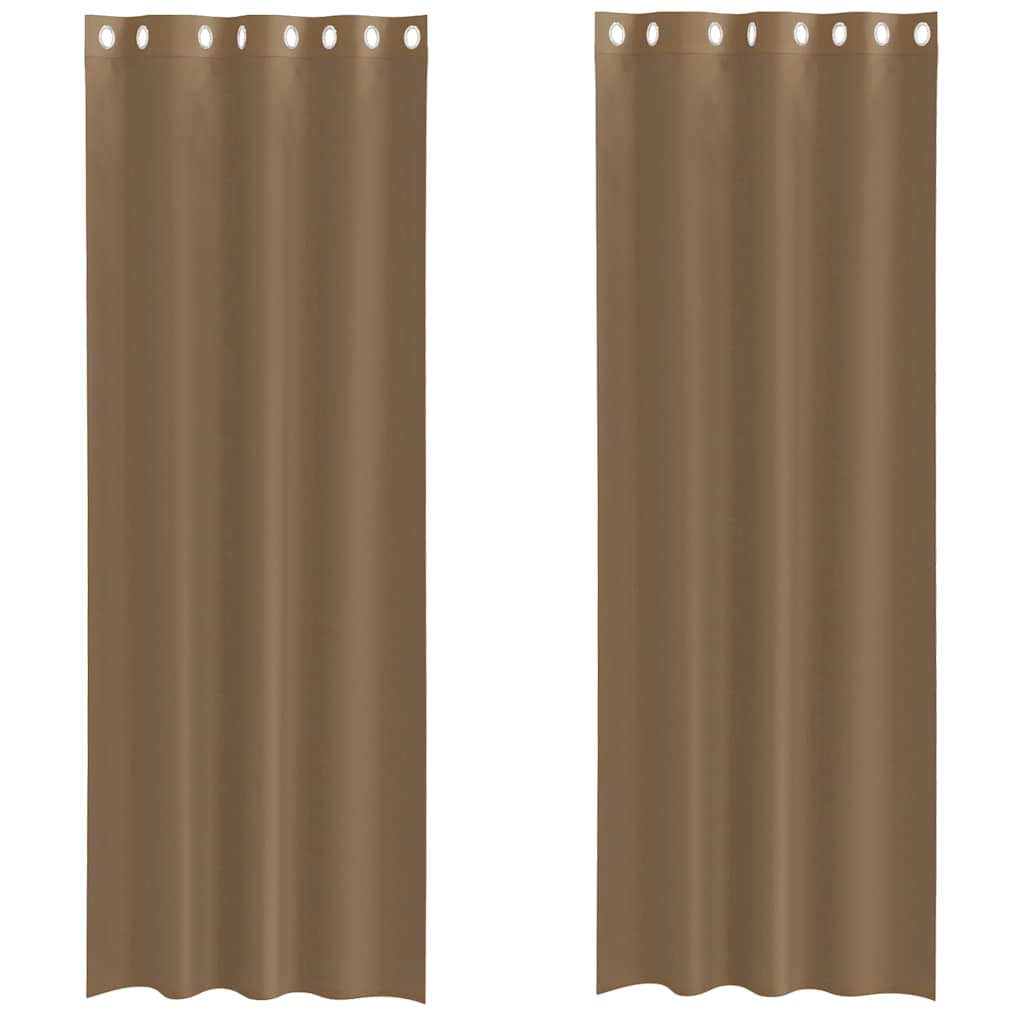 Tende in Voile con Occhielli 2 pz Marrone Chiaro 4102129