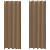 Tende in Voile con Occhielli 2 pz Marrone Chiaro 4102129