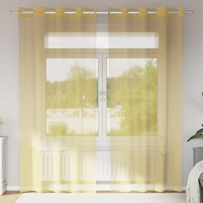 Tende in Voile con Occhielli 2 pz Giallo 4102133