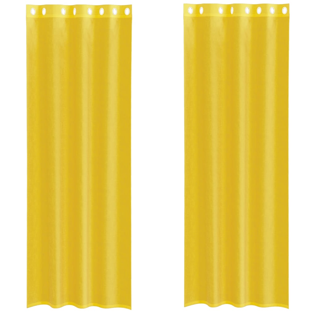 Tende in Voile con Occhielli 2 pz Giallo 4102136