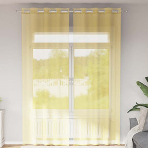 Tende in Voile con Occhielli 2 pz Giallo 4102136