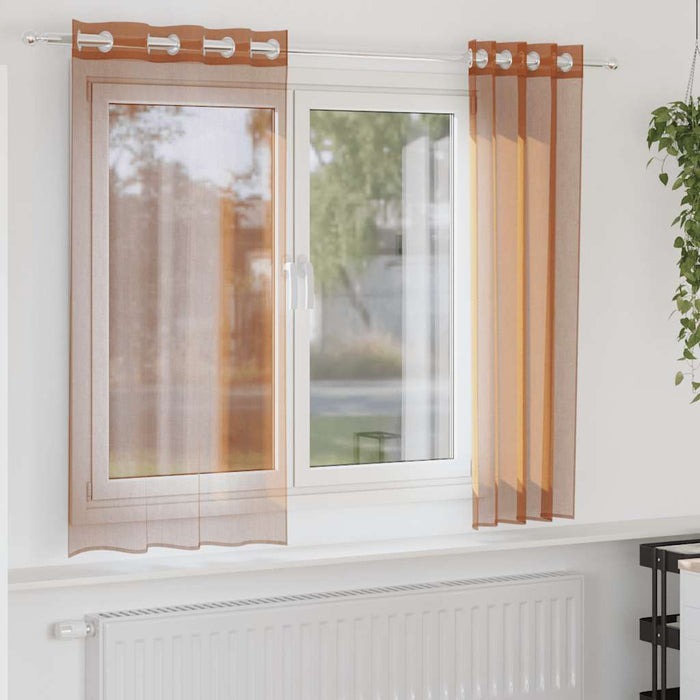 Tende in Voile con Occhielli 2 pz Terracotta 4102137