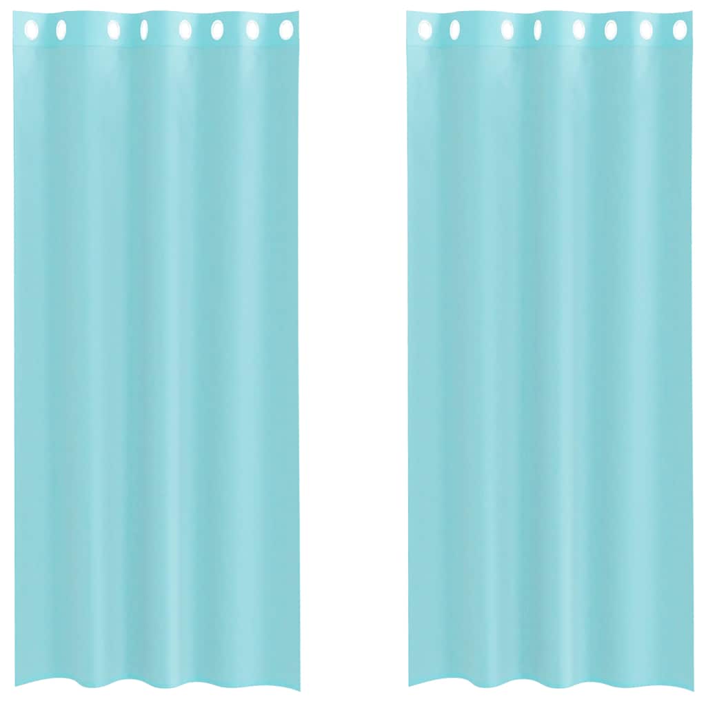 Tende in Voile con Occhielli 2 pz Turchese 4102146