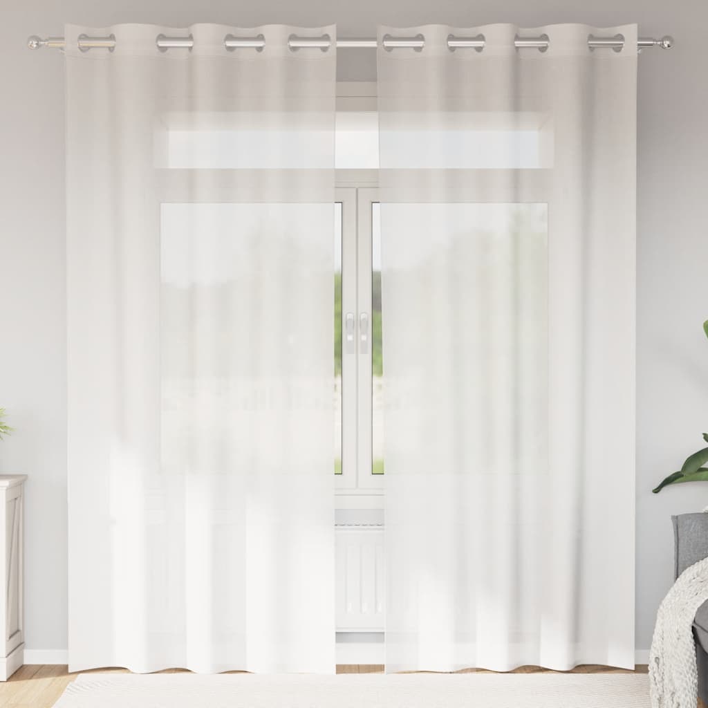 Tende in Voile con Occhielli 2 pz Bianco 4102152
