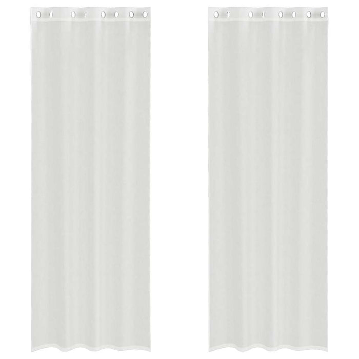 Tende in Voile con Occhielli 2 pz Bianco 4102154