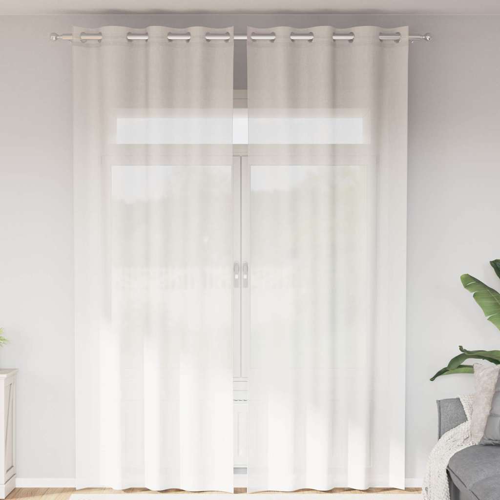 Tende in Voile con Occhielli 2 pz Bianco 4102154