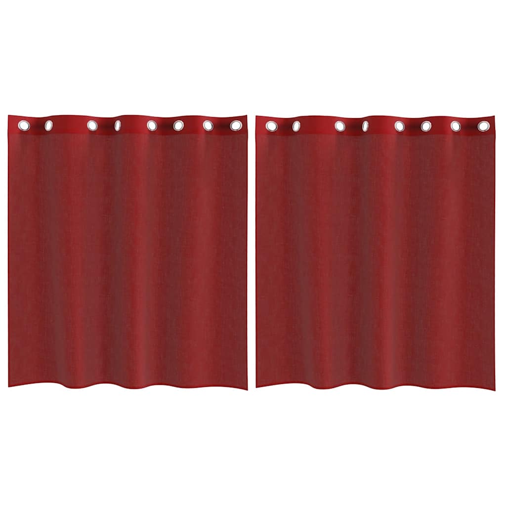 Tende in Voile con Occhielli 2 pz Rosso Vino 4102155