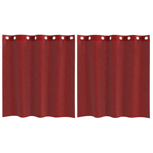 Tende in Voile con Occhielli 2 pz Rosso Vino 4102155