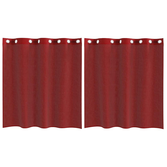 Tende in Voile con Occhielli 2 pz Rosso Vino 4102155