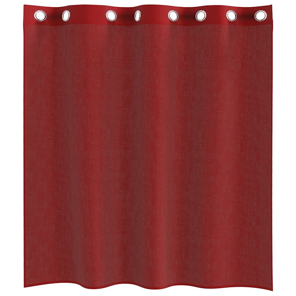 Tende in Voile con Occhielli 2 pz Rosso Vino 4102155