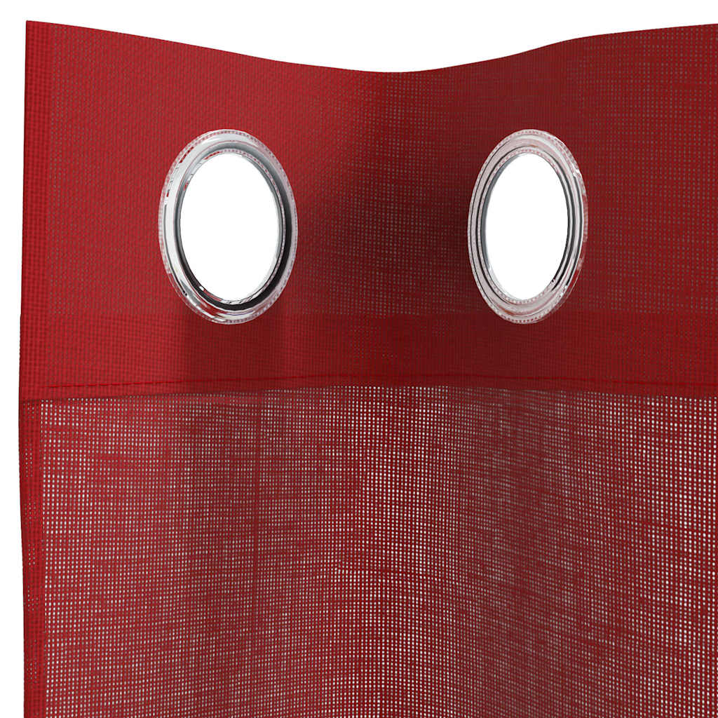 Tende in Voile con Occhielli 2 pz Rosso Vino 4102155