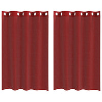 Tende in Voile con Occhielli 2 pz Rosso Vino 4102156